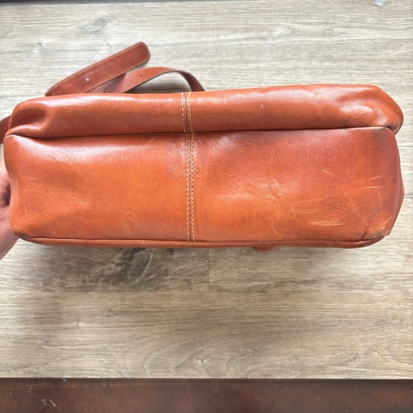 Furla Made In Italy Vintage Crossbody Handbag Purse Brown with Studded Flowers - Picture 15 of 16